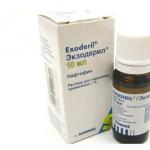 Exoderil (cream, ointment, solution) - description, instructions for use and tactics for effective treatment of nail fungus, skin of the legs and other parts of the body, side effects, analogues, reviews of the drug, price in pharmacies Is it possible to